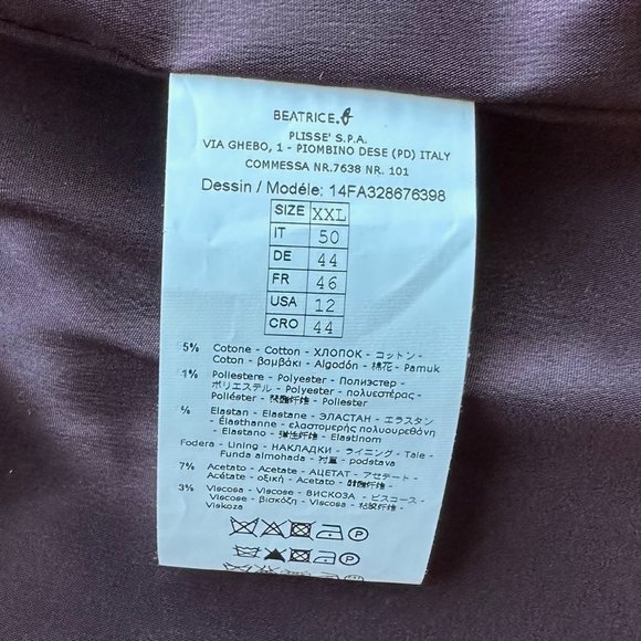 Women's Beatrice B. Italy Maroon Blazer, Size US 12, NWOT - Picture 10 of 11